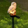 Resin Owl Solar LED Lights with Stake