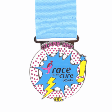 Medalha de corrida de cura de esmalte personalizada