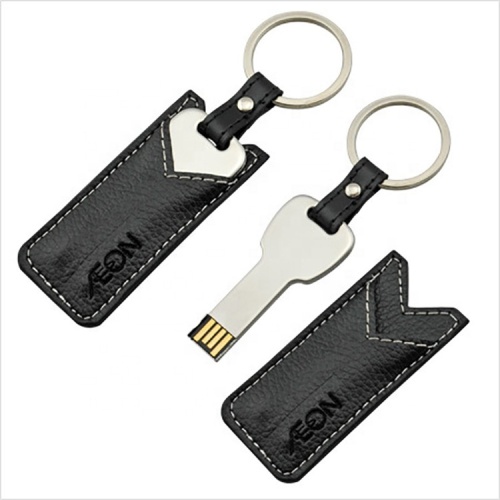 가죽 파우치가있는 키 USB 플래시 드라이브