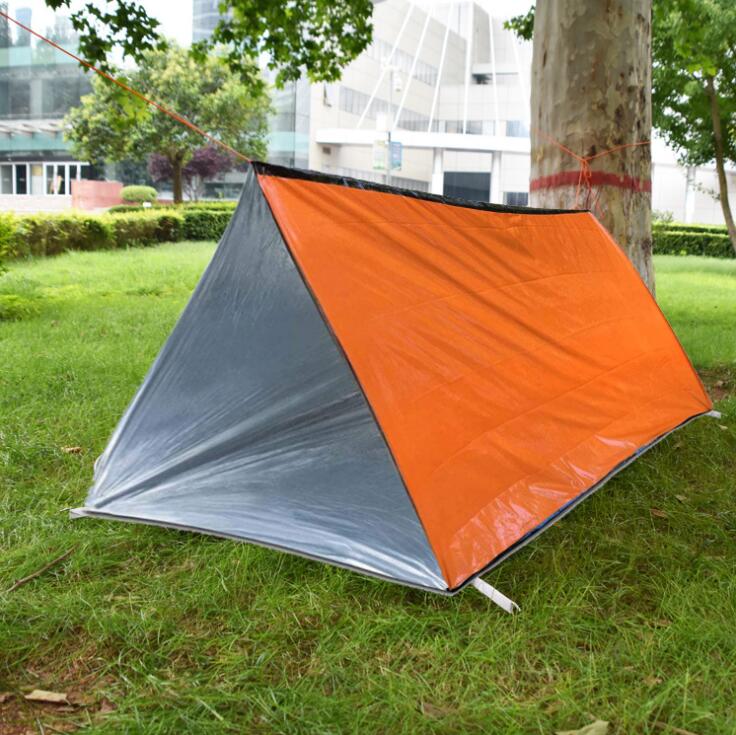 Portable Camping Emergency Shelter Waterproof Lightweight Outdoor Mylar Thermal Survival Tube Tent with Holes