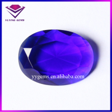 China Wholesale Oval Cut Fancy Blue Glass Faceted Stone