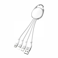 Promotional Gift 3in1 Universal Usb Charging Cable 2.4a Braided Multi-purpose 3 In1 Usb Keychain Usb Cable