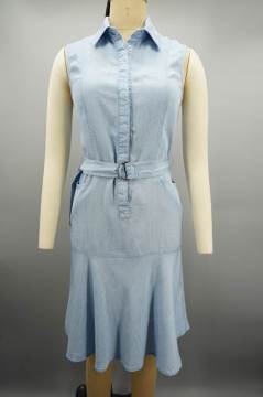 ladies belted shirt dress