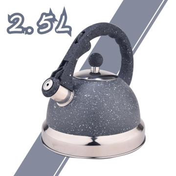 Grey Frosted Stainless Steel Whistling Tea Kettle