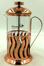 New Style Rose Gold Stainless Steel and Borosilicate Glass Coffee Plunger Set