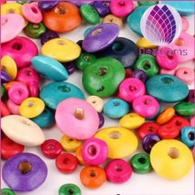 14x6mm mixed color wood beads abacus loose beads