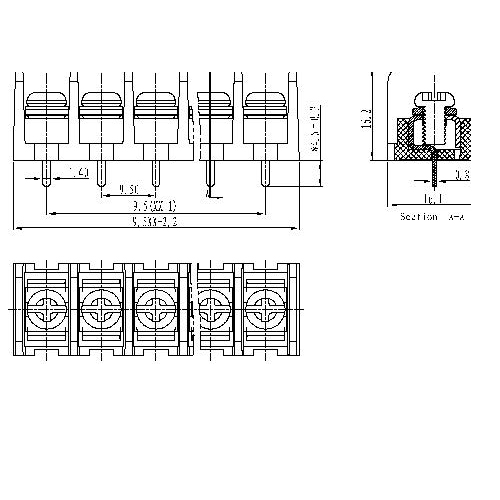 AT845-9.5XXX-01 Barrier Terminal Block Pitch9.5mm 