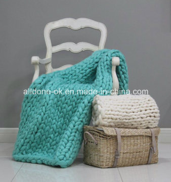 Chunky Large Thick Hand Knit Blanket Knitting Throw Rug Carpet