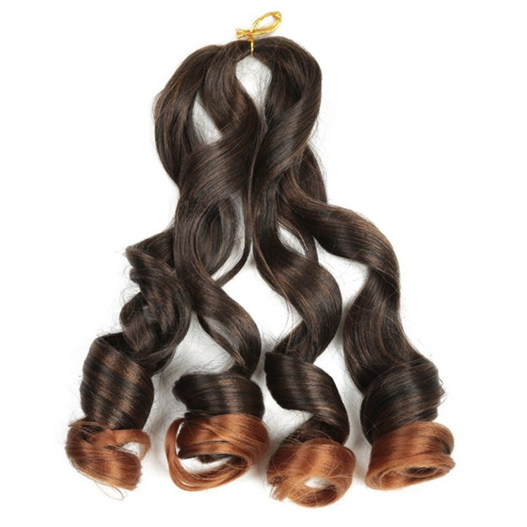 22inch Loose Wave Crochet Hair Braids Big Wave Wavy Crochet Synthetic Braiding Hair Pre-stretched Ponytail Extension