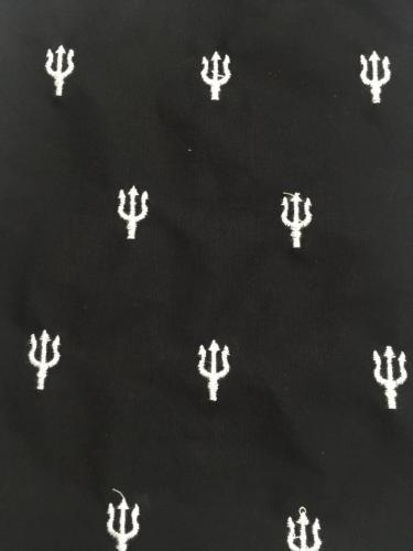 Trident Design Cotton Embroider Fabric