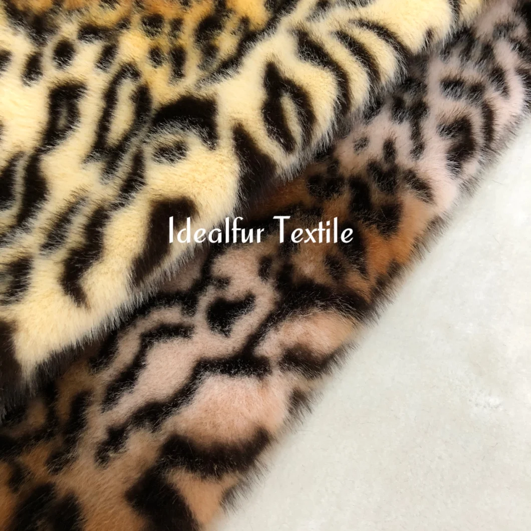 High Quality Tiger Print Soft Tricot Fur/Imitation Animal Fur