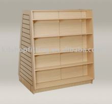 wooden book display rack