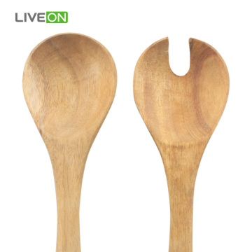 Juego de 2 cucharas de madera maciza de acacia