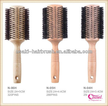 wooden handle round hair brushes