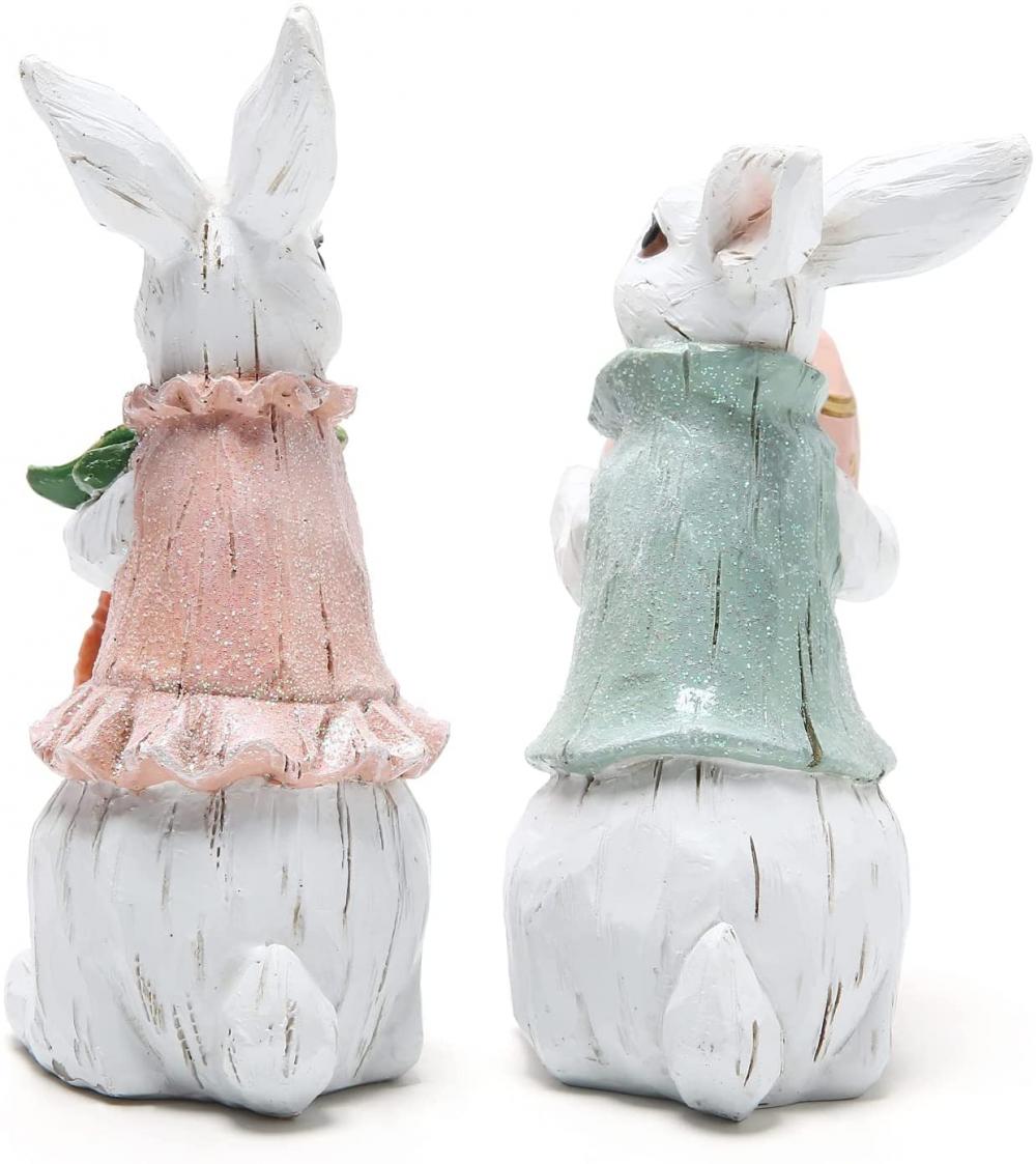 Patung kelinci (arnab putih Paskah 2pcs)