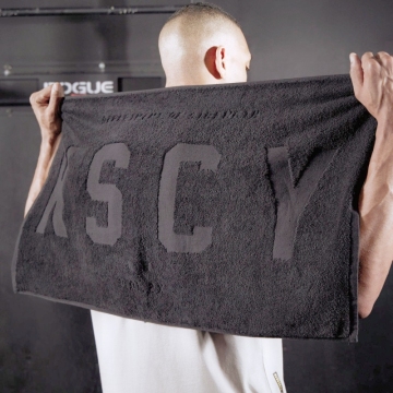 Custom logo terry cotton woven sports gym towel