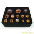 Bescon Amber Complete Polyhedral RPG Dice Set 13pcs D3-D100