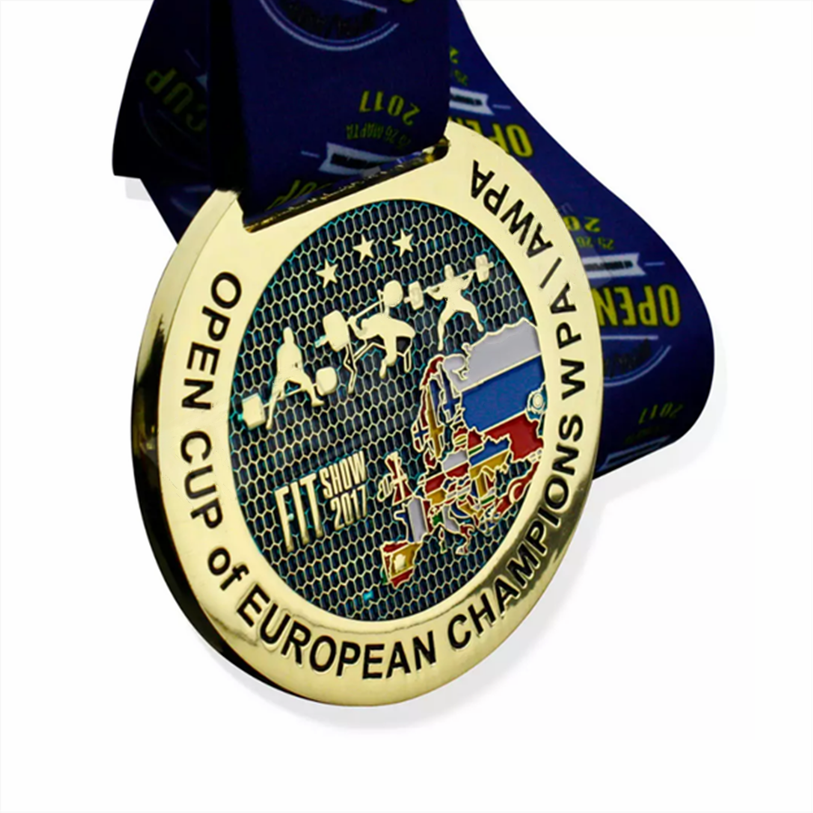 Custom enamel european champions cup medal