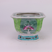 Jingdezhen Hand Painted Antique Bok Choy Square Planter