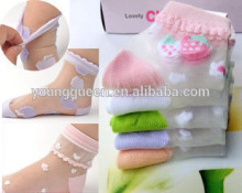 YJB84 silk ultra thin cotton socks children baby socks wholesale fishnet stockings