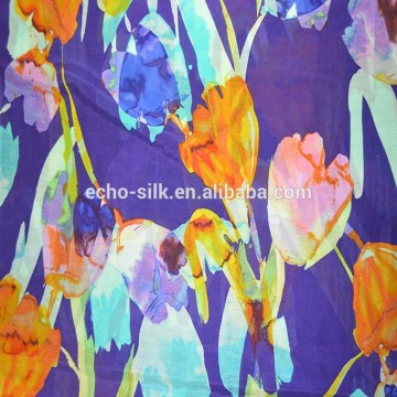 flower printed silk cotton fabric, silk cotton blended fabric.