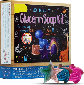 STEM DIY Glycerin Soap Making Kit for Kids - Organic Ingredients & Natural Fragrances