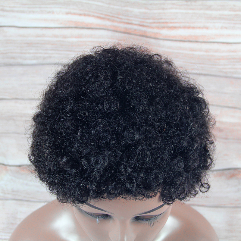 Very Cheap machine made short afro wigs for black women, Africa women human hair wigs short