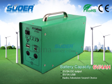 Suoer Portable Solar Power System 6V 4AH Smart Solar Power Supply for Outdoors Solar Power Generator
