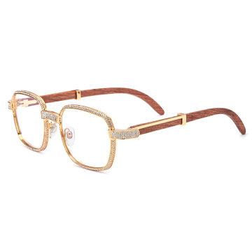Luxury Diamond Mahogany Eyeglasses Frame