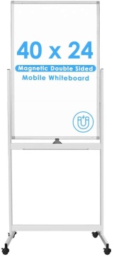 Magnetic Rolling Double Sided Whiteboard 24x40 inch