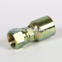 yellow zinced one piece hydraulic hose fitting