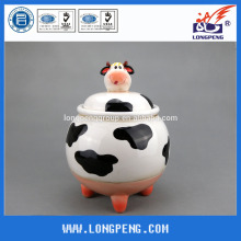 White Ceramic Cow Cookie Jars with Lid