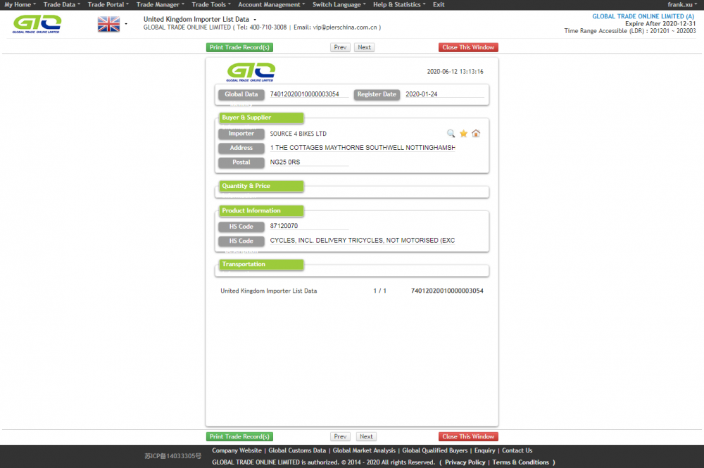 Bike UK Importar datos