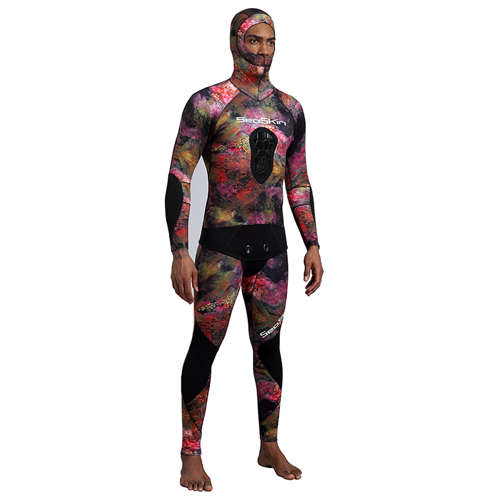 Zeezint twee stukken neopreen camo spearfishing wetsuit