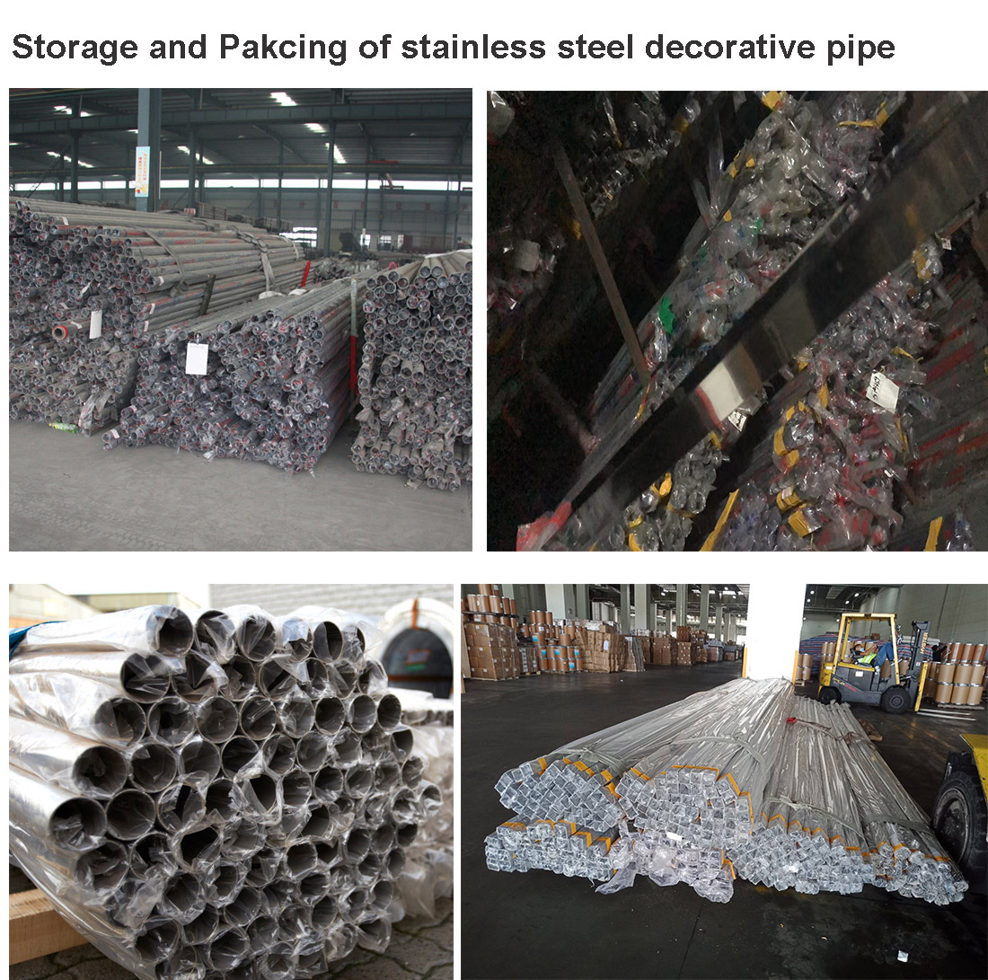 Armazene e embalagem de tubo decorativo de aço inoxidável store and packing of stainless steel decorative pipe