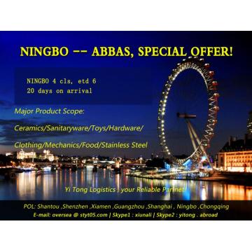 Carga de mar de Ningbo a Bandar Abbas