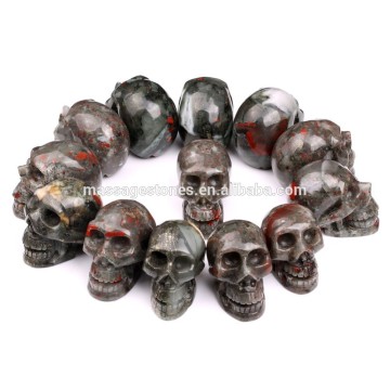 Africa blood stone craved skull hand made factory gems crystal skull craving