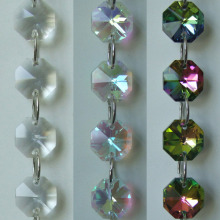 Wholesale fashion Octagon Crystal glass beads chains from China professional manufactory for chandelier finding and decoration