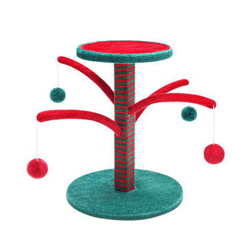 Cat Tree, Cat Scratching Post for Indoor Cats, Christmas, Cat Tower with Platform, 4 Interactive Dangling Ball