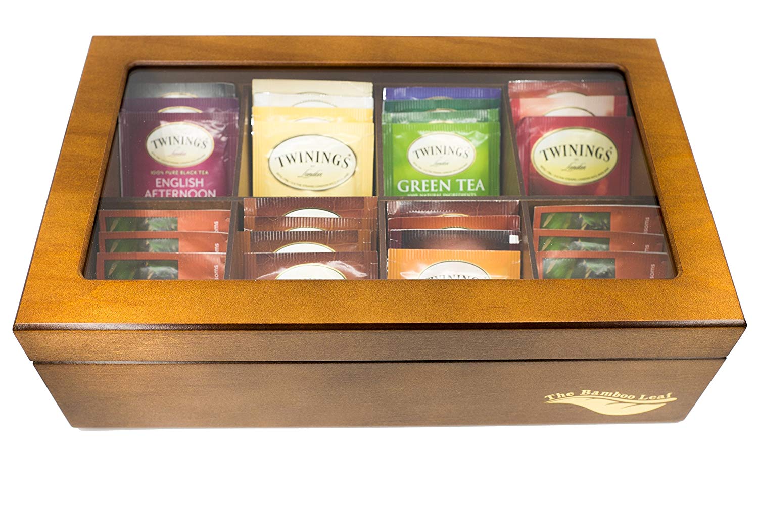 Custom Lacquered 8 Compartments Chinese Gift Wooden Tea Box Packaging