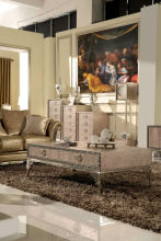 Cohen Stainless steel coffee table PU cover B106