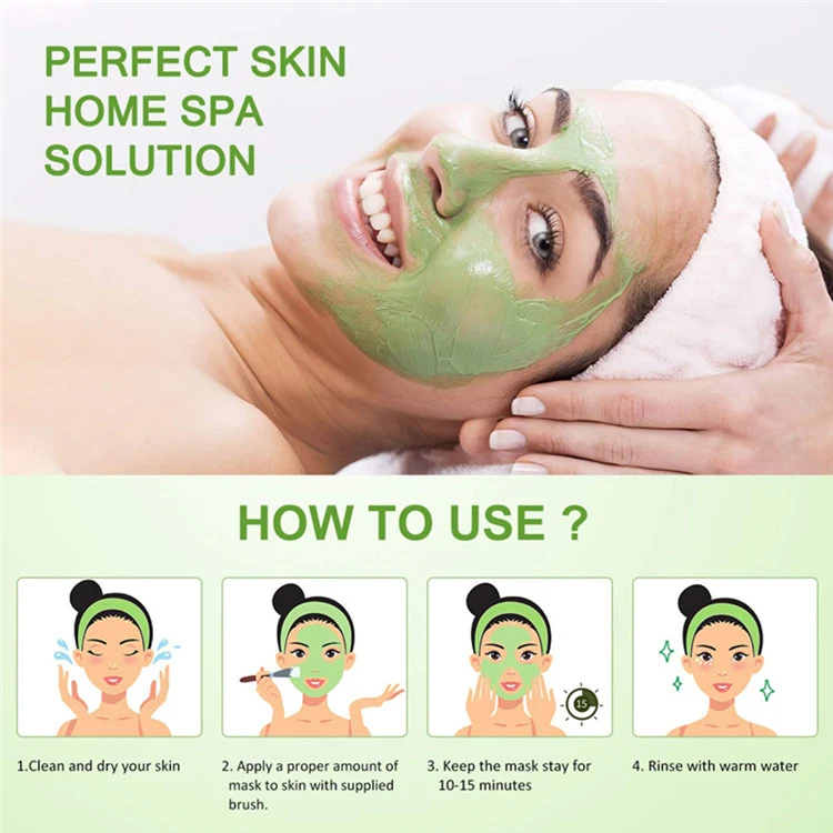 OEM Antioxidant Detox Deep Cleansing & Moisturizing Matcha Green Tea Clay Face Mask