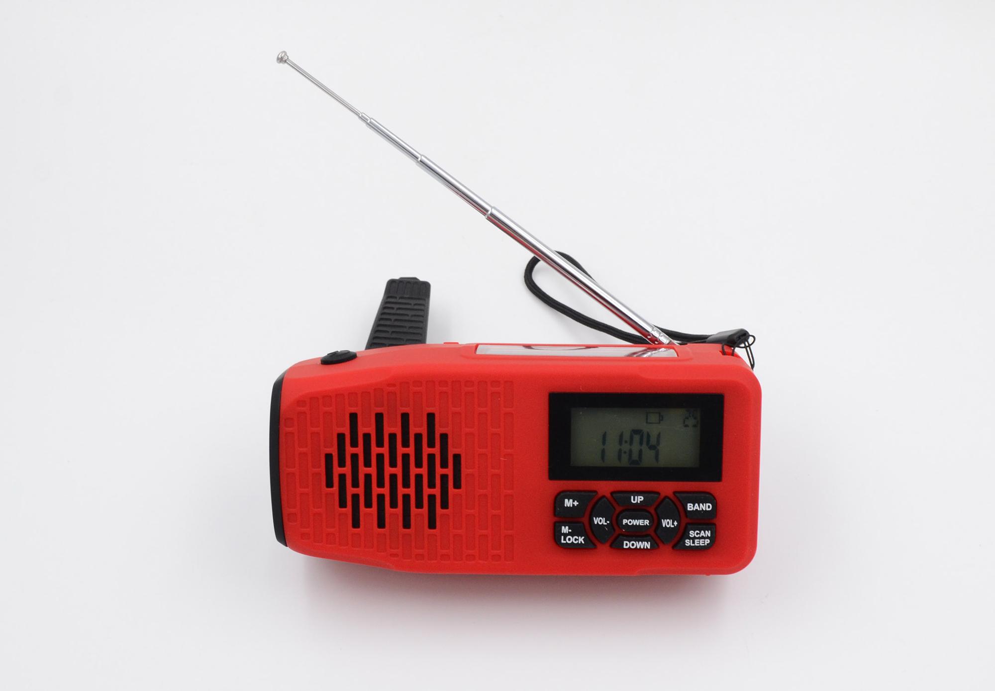 Emergency AM FM NOAA Portable Radio Self Powered Hand Crank Solar Weather Radio with LED Display Screen