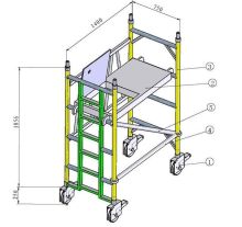 Painting Indoor, Outdoor Anti - Skid Aluminium Mobile Scaffold / Scaffold Towers