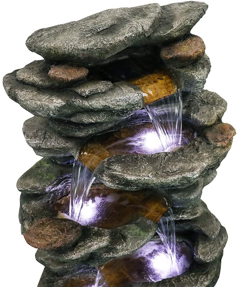 6 επίπεδα βράχια υπαίθρια πηγή νερού