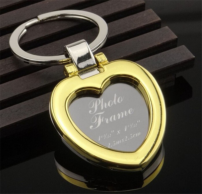 Customised Metal Gold Silver Photo Frame Keychain