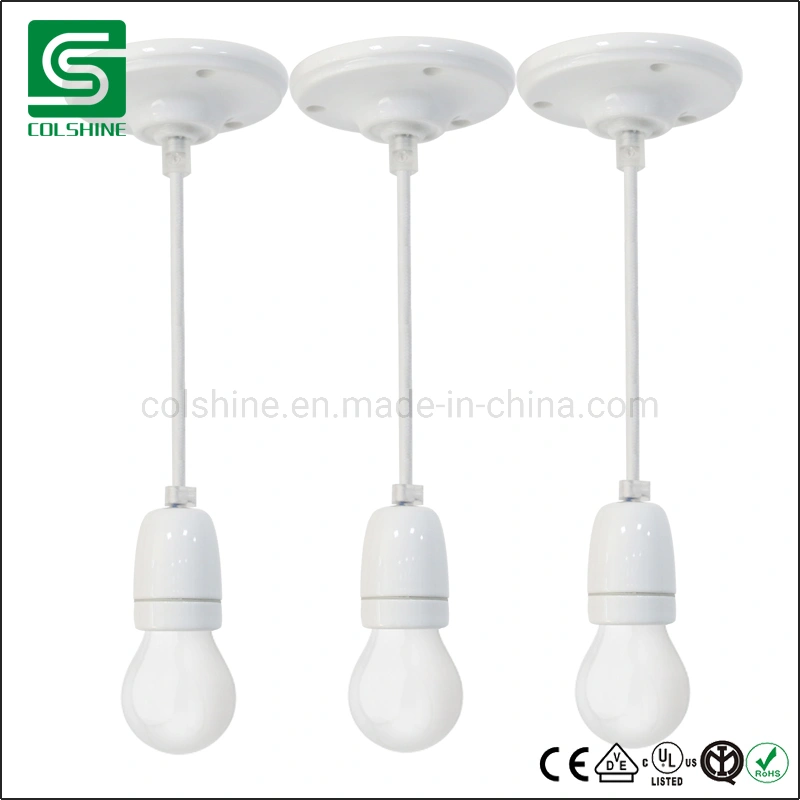 White Black Ceramic Vintage Pendant Light E27