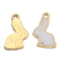 Ładny materiał płaski tył Kawaii styl królika złoty 2mm górny otwór 100 sztuk dla dzieci dziewczyny naszyjnik wisiorek bransoletka Spacer