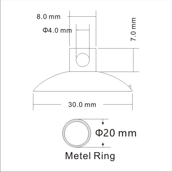 Any Color Mini Suction Cup With Ring-Pull