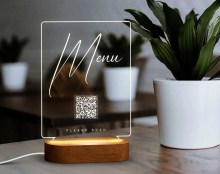 Custom Acrylic LED Light Sign Wine Beverage Menu Panel for Restaurant